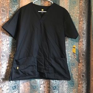 Black scrub top NWT